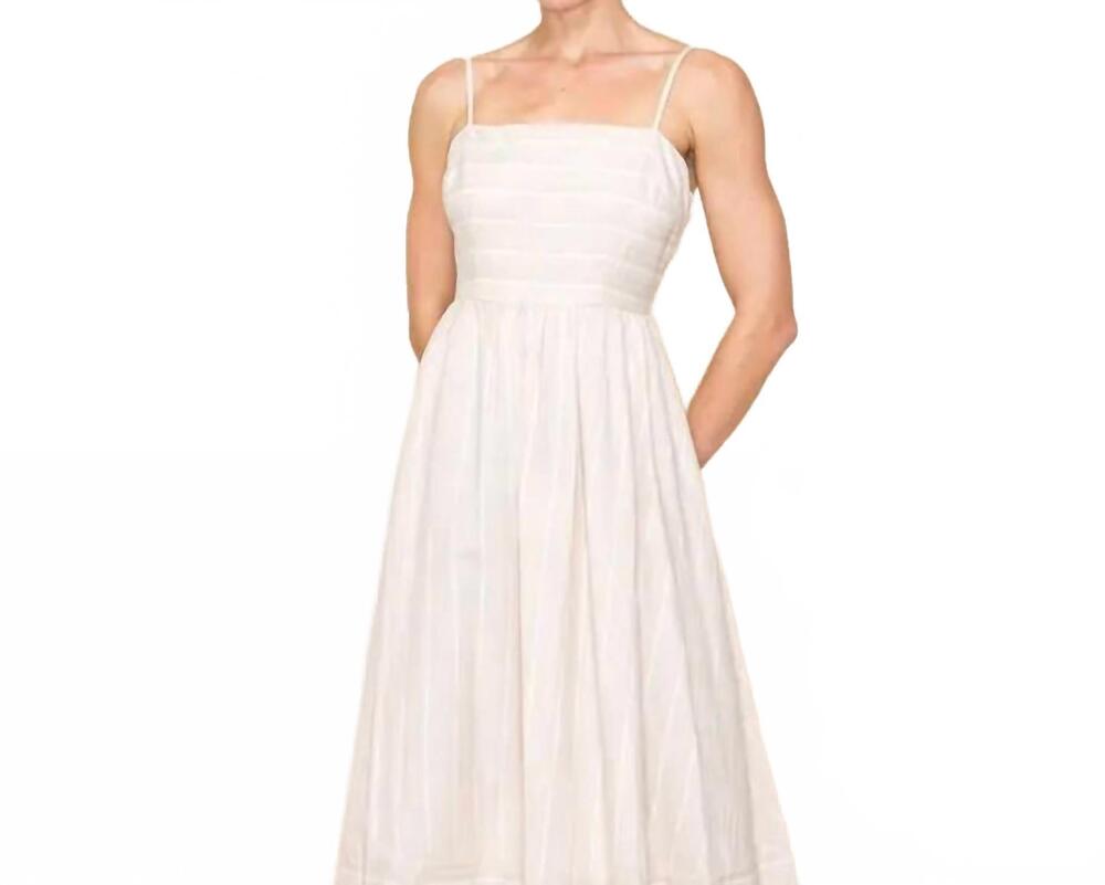 NEW WHITE BIRCH sleeveless striped knit dress in almond
